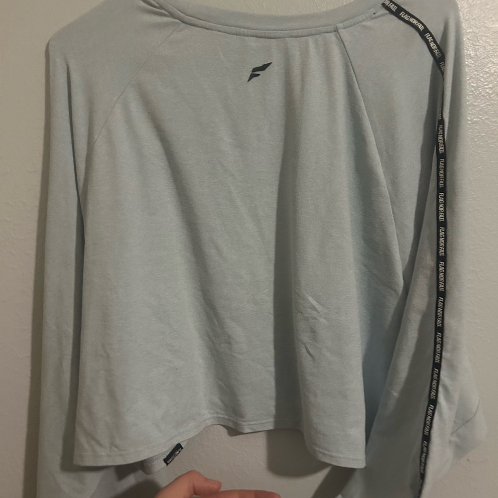 Flag nor Fail baby blue Cropped workout shirt